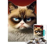 Puzzle da 1000 pezzi per adolescenti con Grumpy Kitty ideale per stimolare la mente e creare un'opera d'arte da parete o un giocattolo per la casa adatto a persone dai 14 anni in su (38x26cm)