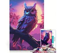 Puzzle da 1000 pezzi per adolescenti con gufo ad acquerello su un ramo gioco educativo difficile regalo di compleanno regalo di viaggio 38x26cm