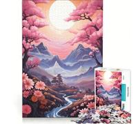 Puzzle da 1000 pezzi per adolescenti con i migliori ciliegi in fiore del Giappone, gioco rilassante, sfida impegnativa, compleanno 38x26cm