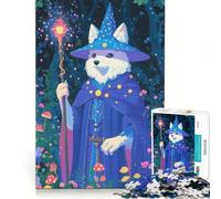 Puzzle da 1000 pezzi per adolescenti con il cane bianco e il mago gioco rilassante antistress intellettuale regalo di compleanno e unico 38x52cm