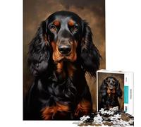 Puzzle da 1000 pezzi per adolescenti con il cane Gordon Setter giochi per famiglie giocattoli educativi regalo per compleanni attività per famiglie (dimensioni 38x26cm)