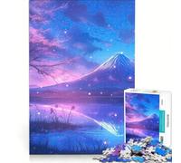 Puzzle da 1000 pezzi per adolescenti con il crepuscolo dei ciliegi e il Monte Fuji giocattolo antistress gara di velocità manuale per rafforzare l'amore tra le coppie 38x52cm