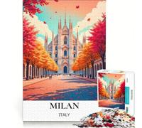Puzzle da 1000 pezzi per adolescenti con il Duomo di Milano, gioco per famiglie, decorazione da parete, per rafforzare l'amore tra le coppie 38x52cm