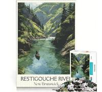 Puzzle da 1000 pezzi per adolescenti con il fiume Restigouche, gioco per famiglie, decorazione da parete, per rafforzare l'amore tra le coppie 38x26cm