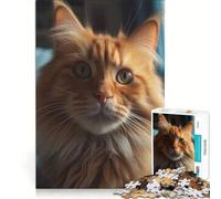 Puzzle da 1000 pezzi per adolescenti con il gatto rosso curioso, giocattolo educativo, attività per la famiglia, regalo per donne 38x52cm