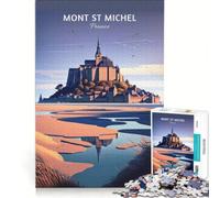 Puzzle da 1000 pezzi per adolescenti con il Monte San Michele - Francia, gioco per famiglie, decorazione da parete, per rafforzare l'amore tra le coppie 38x52cm