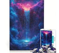 Puzzle da 1000 pezzi per adolescenti con il segno zodiacale dell'Acquario e la cascata decorazione da parete passatempo ideale per le vacanze a casa per rafforzare l'amore di coppia 38x26cm
