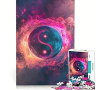 Puzzle da 1000 pezzi per adolescenti con il simbolo cosmico Yin Yang, gioco divertente, allena la mente e la mano, migliora l'amore tra le coppie 50x75cm
