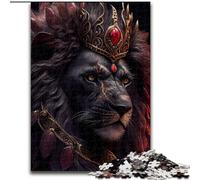 Puzzle da 1000 pezzi per adolescenti con il volto del Re Leone Nero, giocattolo educativo intellettuale decomprimente, regalo di compleanno, regali, arte murale (dimensioni 50x75cm)