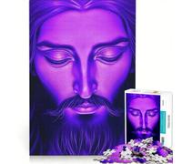 Puzzle da 1000 pezzi per adolescenti con il volto di Gesù Cristo viola gioco divertente allena la mente e la mano gioco di sfida unico 50x75cm