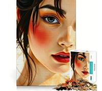 Puzzle da 1000 pezzi per adolescenti con il volto di una bellissima donna asiatica,gioco di incastro preciso,gioco di abilità mentale,divertimento rilassante,ideale per compleanni (38x26cm)