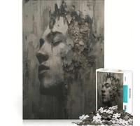 Puzzle da 1000 pezzi per adolescenti con il volto tra le rovine, gioco per famiglie, divertente e umoristico, adatto come decorazione da scrivania 38x52cm