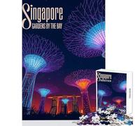 Puzzle da 1000 pezzi per adolescenti con illustrazione dei Giardini di Singapore sulla Baia giochi per famiglie regali per donne decorazioni per la casa giocattoli educativi sfida (50x75cm)