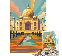 Puzzle da 1000 pezzi per adolescenti con illustrazione del Taj Mahal giocattolo educativo gioco impossibile per divertimento in famiglia regalo per compleanni (dimensioni 75x50cm)