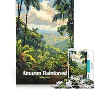 Puzzle da 1000 pezzi per adolescenti con illustrazione della foresta amazzonica, gioco rilassante, stimolante da completare, per rafforzare l'amore tra le coppie 38x52cm