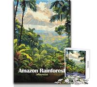 Puzzle da 1000 pezzi per adolescenti con illustrazione della foresta pluviale amazzonica, rompicapo, giochi per famiglie, migliora la memoria, regalo di compleanno, dimensioni 50x75cm