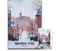Puzzle da 1000 pezzi per adolescenti con illustrazione della scena invernale della città di Quebec, gioco di sfida unico, antistress, regali di Babbo Natale segreto, dimensioni 38x52cm