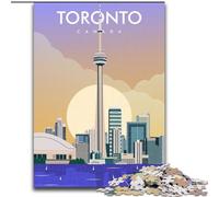 Puzzle da 1000 pezzi per adolescenti con illustrazione dello skyline di Toronto, adatto a persone dai 14 anni in su, giochi educativi, regali di Babbo Natale segreto, 26x38cm