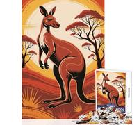 Puzzle da 1000 pezzi per adolescenti con illustrazione di canguro nell'outback australiano decorazioni per la casa giocattoli regali per compleanni giochi educativi ogni pezzo è unico - 38x26cm