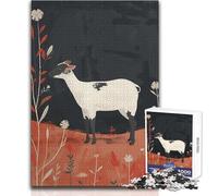 Puzzle da 1000 pezzi per adolescenti con illustrazione di pecore in un campo autunnale,giocattolo,gioco intellettuale,vacanze a casa,ammazzare il tempo,regali di Babbo Natale segreto 38x26cm