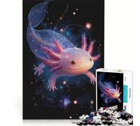 Puzzle da 1000 pezzi per adolescenti con illustrazione di un axolotl cosmico, gioco divertente, allena la mente e la mano, migliora l'amore tra le coppie 38x26cm