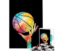 Puzzle da 1000 pezzi per adolescenti con illustrazione di una mano che gioca a basket in stile pop art per momenti di relax e divertimento Gioco educativo e stimolante ideale come sfida o regalo