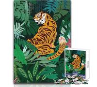 Puzzle da 1000 pezzi per adolescenti con illustrazione di una tigre nella giungla, gioco per famiglie difficile, adatto a partire dai 14 anni (dimensioni 38x52cm)