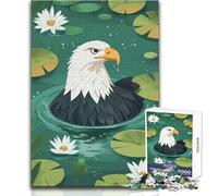 Puzzle da 1000 pezzi per adolescenti con illustrazione di un'aquila nello stagno delle ninfee, giocattolo, gioco intellettuale, vacanze a casa, regali di Babbo Natale segreto, dimensioni 38x26cm