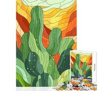 Puzzle da 1000 pezzi per adolescenti con illustrazione stilizzata di paesaggio di cactus giocattolo educativo fantastici regali e giocattoli giochi divertenti allena il tuo cervello e le tue mani