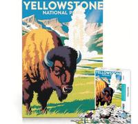 Puzzle da 1000 pezzi per adolescenti con immagine del bisonte del Parco Nazionale di Yellowstone gioco per famiglie decorazione da parete per rafforzare l'amore tra le coppie 38x26cm