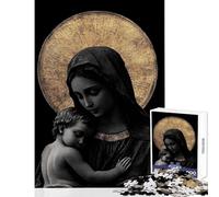 Puzzle da 1000 pezzi per adolescenti con immagine della Madonna con Bambino gioco rilassante di analisi e logica decorazione da parete compleanno e Natale (50x75cm)