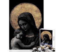 Puzzle da 1000 pezzi per adolescenti con immagine della Madonna con Bambino gioco rilassante di analisi e logica decorazione da parete compleanno e Natale (38x52cm)