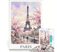 Puzzle da 1000 pezzi per adolescenti con immagine di Parigi ad acquerello, gioco per famiglie, decorazione da parete, per rafforzare l'amore tra le coppie 50x75cm