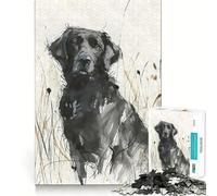 Puzzle da 1000 pezzi per adolescenti con immagine di un retriever nel campo, ideale per il divertimento in casa, con bordi di alta qualità e un regalo memorabile (38x26cm)