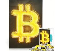 Puzzle da 1000 pezzi per adolescenti con insegna al neon Bitcoin, giochi rilassanti, corsa di velocità manuale, ideale per compleanni e Natale 50x75cm