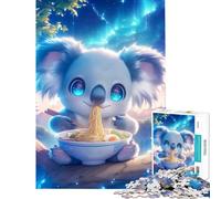 Puzzle da 1000 pezzi per adolescenti con koala e ramen in stile fiaba Difficile e stimolante ma divertente e spiritoso Giocattolo decorativo da parete Adatto a partire dai 14 anni (38x52cm)