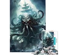 Puzzle da 1000 pezzi per adolescenti con Kraken che attacca la nave gioco educativo e stimolante per tutta la famiglia divertente e spiritoso ideale come regalo di compleanno (dimensioni 38x26cm)