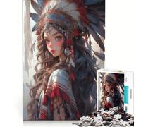 Puzzle da 1000 pezzi per adolescenti, con la bellissima immagine di una ragazza americana, gioco educativo, regalo di compleanno, compleanno e Natale 38x52cm