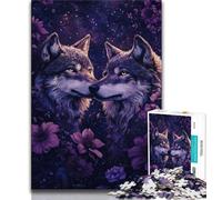 Puzzle da 1000 pezzi per adolescenti con la famiglia dei lupi, giocattolo educativo intellettuale decomprimente, decorazione perfetta (38x26cm)