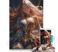 Puzzle da 1000 pezzi per adolescenti con la maga del fuoco e del ghiaccio in stile anime, gioco per famiglie, decorazione da parete, per rafforzare l'amore tra le coppie 50x75cm