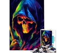 Puzzle da 1000 pezzi per adolescenti con la Morte in versione psichedelica difficile e stimolante ma divertente e umoristico Decorazione da parete adatta a ragazzi dai 14 anni in su (50x75cm)