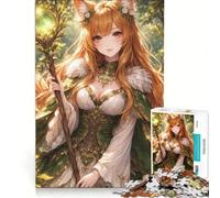 Puzzle da 1000 pezzi per adolescenti con la ragazza volpe guardiana, gioco rilassante, antistress intellettuale, compleanno e altre occasioni 38x26cm