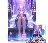 Puzzle da 1000 pezzi per adolescenti con la ragazza volpe mistica giapponese, gioco pratico, di analisi e logica, adatto come decorazione da scrivania 38x52cm