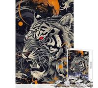 Puzzle da 1000 pezzi per adolescenti con la tigre arrabbiata dagli occhi rossi gioco educativo giocattolo didattico decorazione da parete per migliorare l'amore tra le coppie (50x75cm)