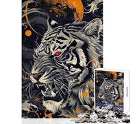 Puzzle da 1000 pezzi per adolescenti con la tigre arrabbiata dagli occhi rossi Gioco pratico per il divertimento in famiglia antistress e per rafforzare l'amore tra le coppie (38x26cm)