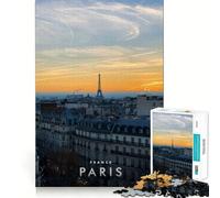 Puzzle da 1000 pezzi per adolescenti con la Torre Eiffel al tramonto, dai bordi netti, gioco stimolante cognitivo, ideale per il gioco di inattività e come regalo di Natale (38x52cm)