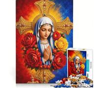 Puzzle da 1000 pezzi per adolescenti con la Vergine Maria gioco per famiglie decorazione da parete per rafforzare l'amore tra le coppie 38x26cm