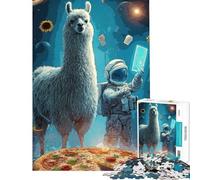 Puzzle da 1000 pezzi per adolescenti con lama astronauta pizza e spazio rompicapo per adulti sfida difficile regalo per amici e familiari (dimensioni 50x75cm)
