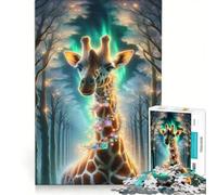 Puzzle da 1000 pezzi per adolescenti con l'aura scintillante di una giraffa, gioco rilassante, sfida impegnativa, compleanno e altre occasioni 50x75cm