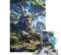 Puzzle da 1000 pezzi per adolescenti con leone custode del tempio magico gioco per adulti e famiglie sfida educativa di assemblaggio (dimensioni 38x52cm)